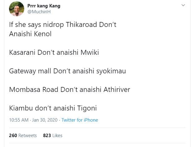 Prrr kang kang muchirih if she says nidrop thikaroad don't anaishi kenol kasaran