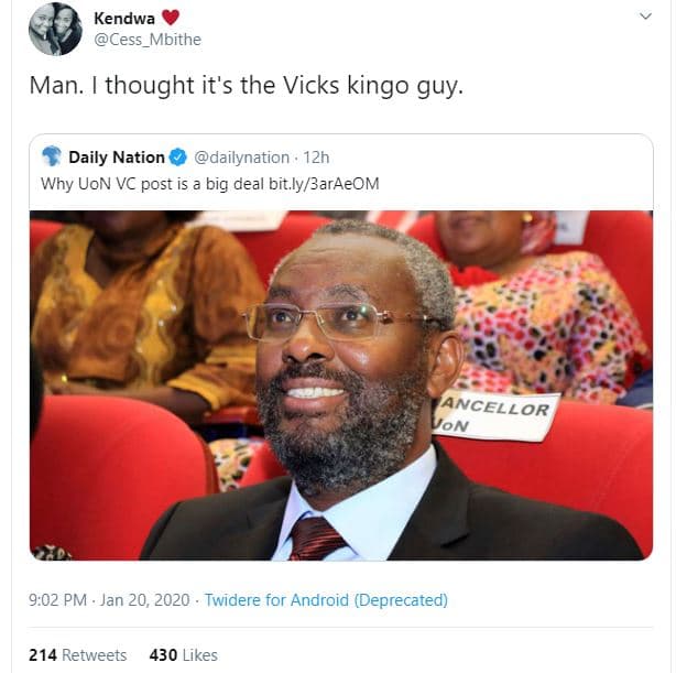 Kendwa cess_mbithe man. thought it's the vicks kingo guy. daily nation dailynati