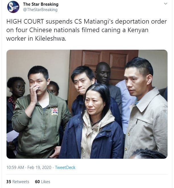 The star breaking thestarbreaking high court suspends cs matiangi's deportation