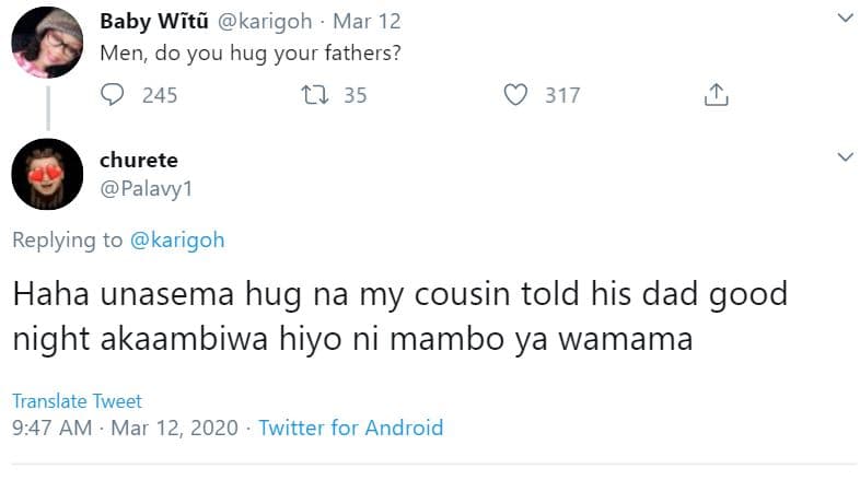 Baby wtñ karigoh mar 12 men do you hug your fathers? 245 17 35 317 churete palav