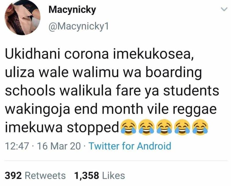 Macynicky macynickyı ukidhani corona imekukosea uliza wale walimu wa boarding sc