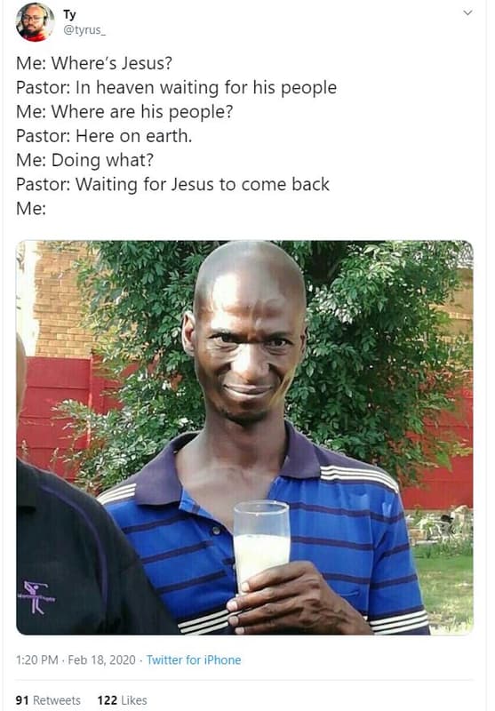 Tyrus me where's jesus? pastor in heaven waiting for his people me where are his