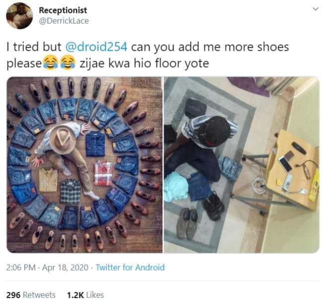 Receptionist derricklace tried but droid254 can you add me more shoes please zij