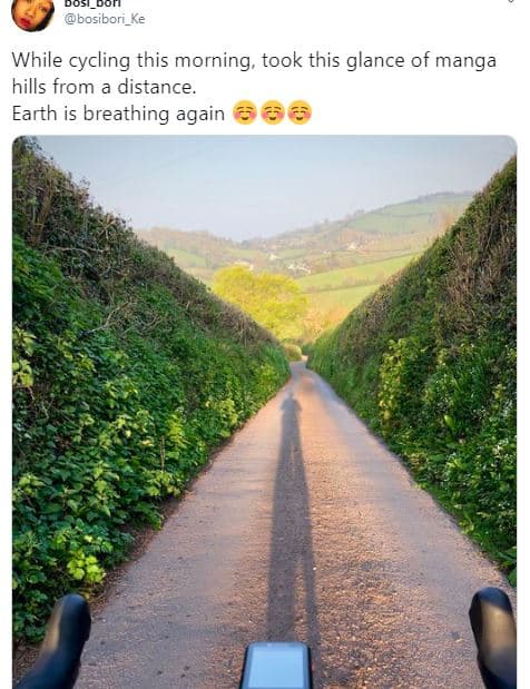 Bosibori_ke while cycling this morning took this glance of manga hills from dist