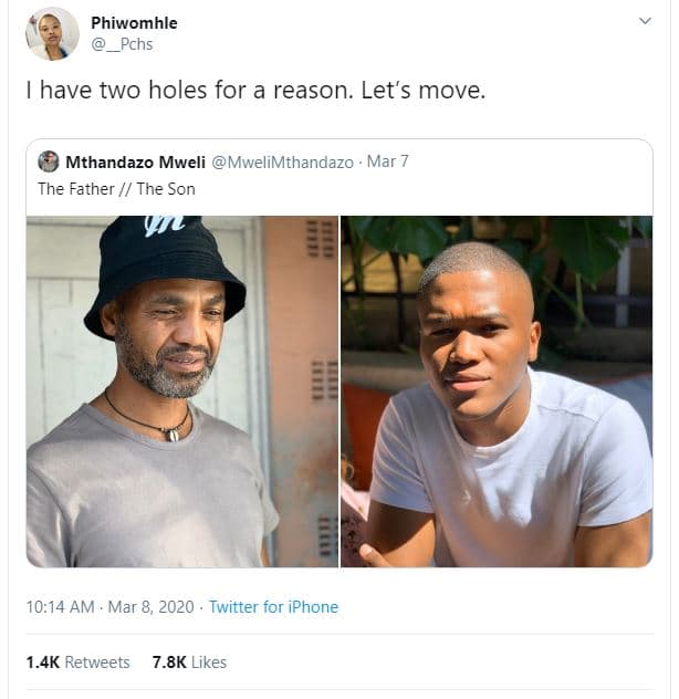 Phiwomhle pchs have two holes for a reason. let's move mthandazo mweli mwelimtha