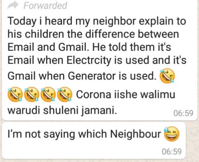 Forwarded today heard my neighbor explain to his children the difference between