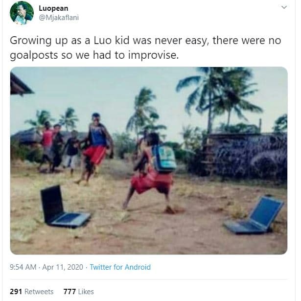 Luopean mjakaflani growing up as a luo kid was never easy there were no goalpost