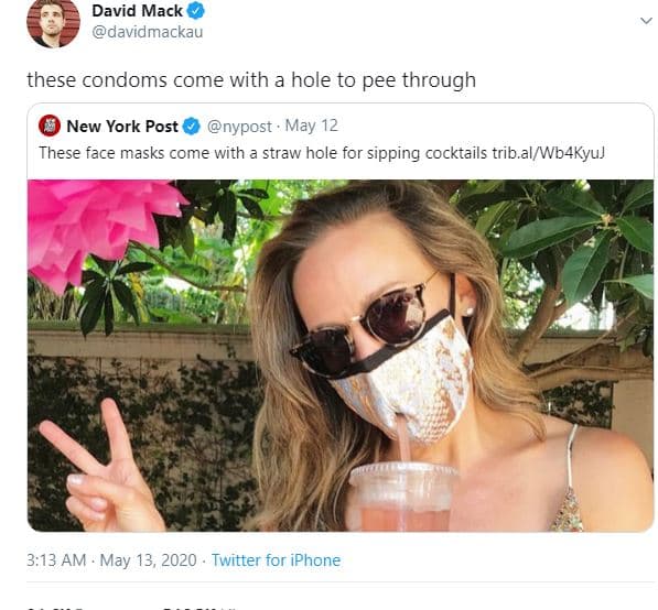 David mack davidmackau these condoms come with a hole to pee through new york po