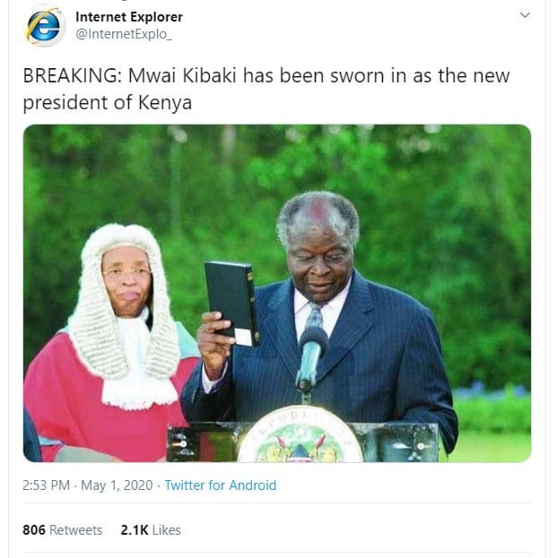 Internet explorer internetexplo _ breaking mwai kibaki has been sworn in as the