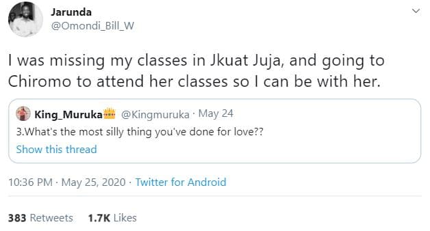 Jarunda omondi_bill_w was missing my classes in jkuat juja and going to chiromo