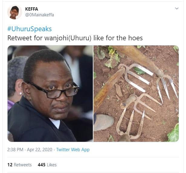 Keffa omainakeffa uhuruspeaks retweet for wanjohiuhuru like for the hoes 2.38 pm