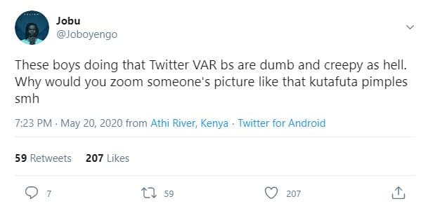 Jobu joboyengo these boys doing that twitter var bs are dumb and creepy as hell.