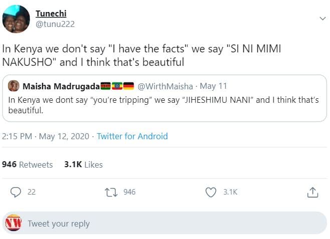 Iunechi tunu2zz in kenya we don't say have the facts' we say si ni mimi nakusho