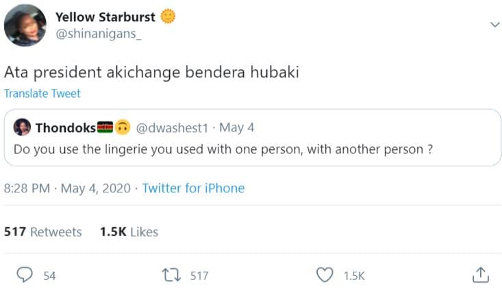 Yellow starburst shinanigans ata president akichange bendera hubaki translate tw