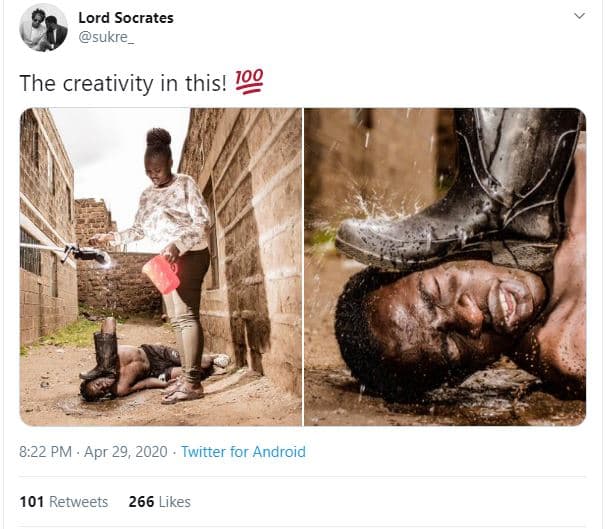 Lord socrates sukre the creativity in this! 199 8.22 pm apr 29, twitter for andr