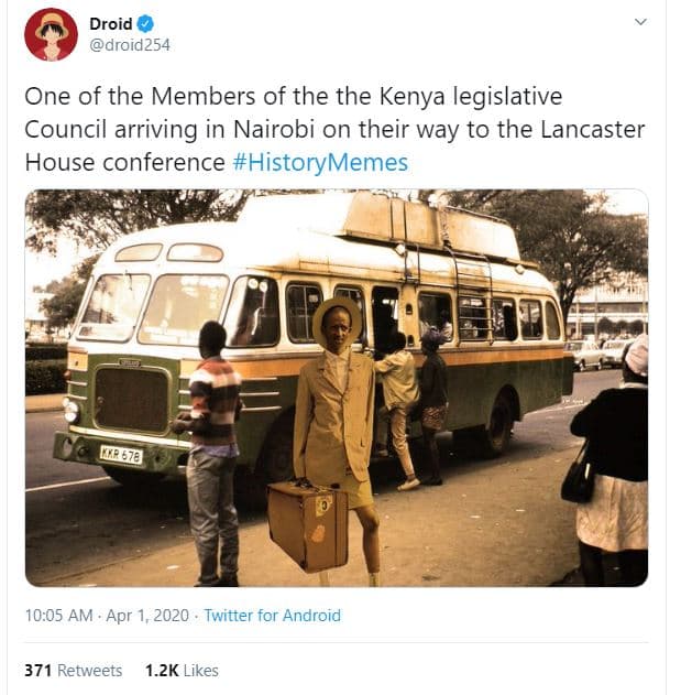 Droid droid254 one of the members of the the kenya legislative council arriving