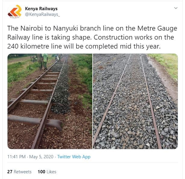 Kenya railways kenyarailways the nairobi to nanyuki branch line on the metre gau