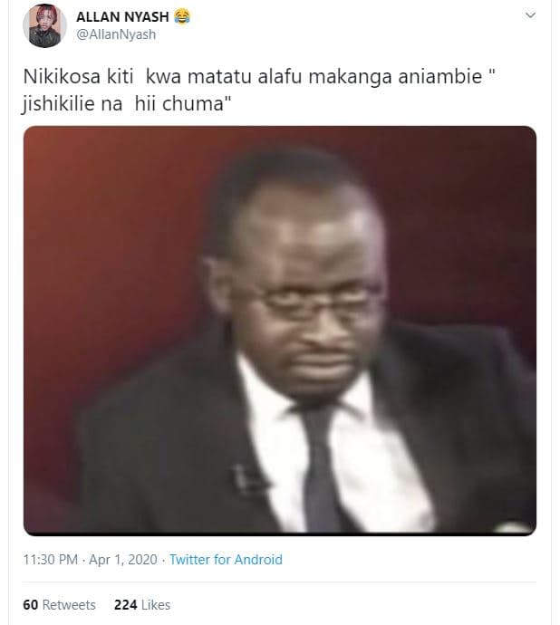 Allan nyash allannyash nikikosa kiti kwa matatu alafu makanga aniambie jishikili