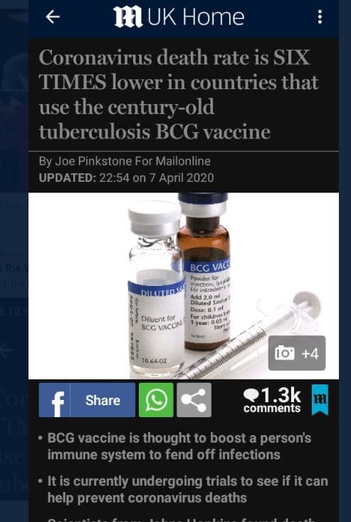 Muk home coronavirus death rate is six times lower in countries that use the cen