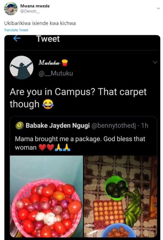 Mwana mwede denoh_ ukibarikiwa isiende kwa kichwa translate tweet tweet mataka m
