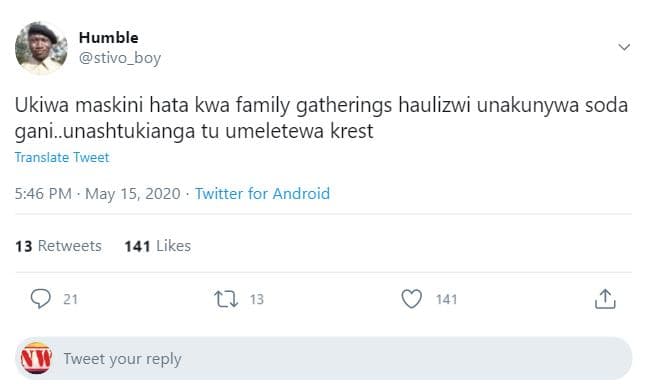 Humble stivo boy ukiwa maskini hata kwa family gatherings haulizwi unakunywa sod