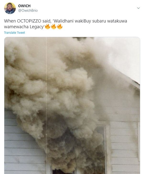 Owich owichbrio when octopizzo said walidhani wakibuy subaru watakuwa wamewacha