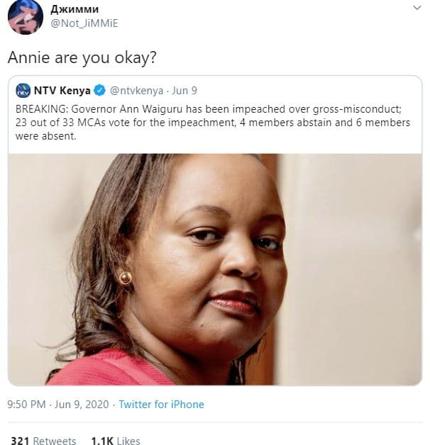 Axummu not_jimmie annie are you okay? ntv kenya ntvkenya jun 9 breaking governor