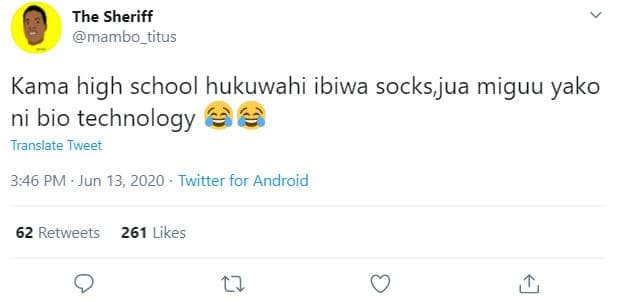 The sheriff mambo_titus kama high school hukuwahi ibiwa socks jua miguu yako ni