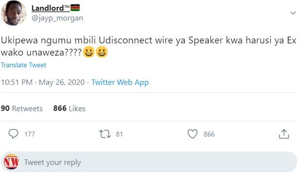 Landlord jayp_morgan ukipewa ngumu mbili udisconnect wire ya speaker kwa harusi