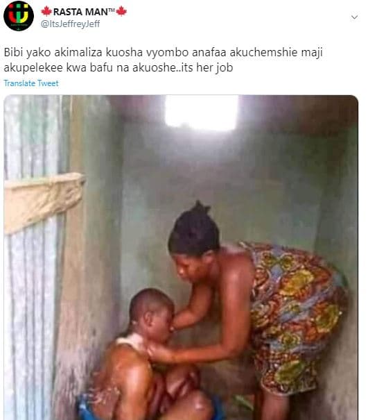 Rasta man itsjeffreyjeff bibi yako akimaliza kuosha vyombo anafaa akuchemshie ma