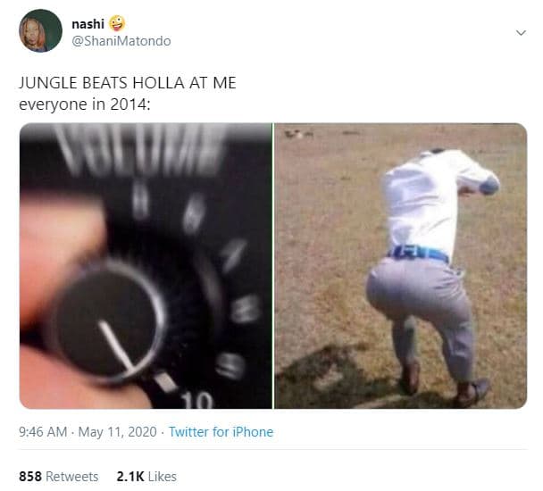 Nashi shanimatondo jungle beats holla at me everyone in 9,46 am may 11, twitter
