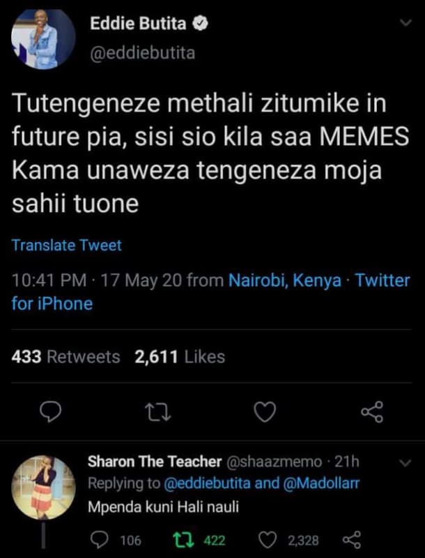 Eddie butita eddiebutita tutengeneze methali zitumike in future pia, sisi sio ki