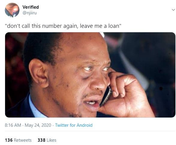 Verified njiru 'don't call this number again leave me a loan 8,16 am may 24, twi