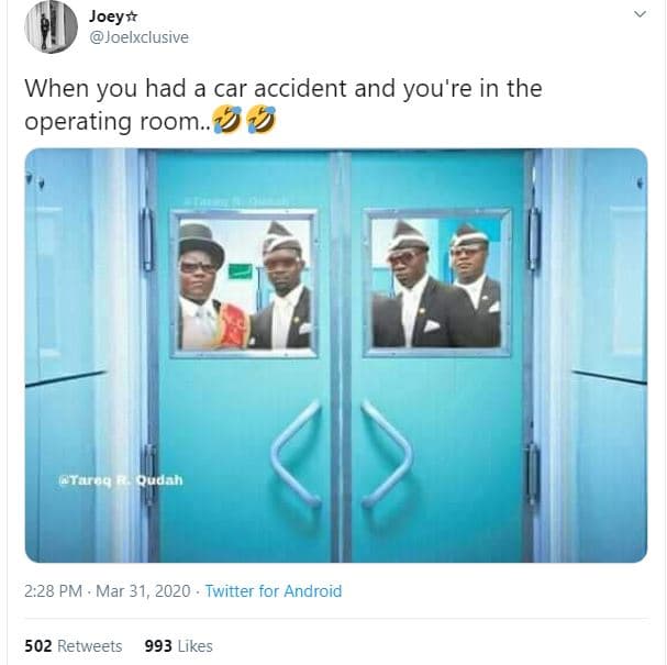 Joeyız joelxclusive when you had a car accident and you're in the operating room