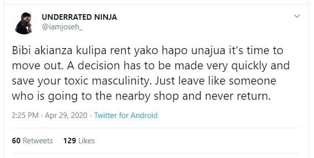 Underrated ninja iamjosen_ bibi akianza kulipa rent yako hapo unajua it's time t
