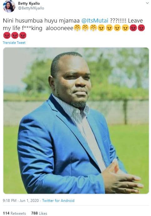 Betty kyallo bettymkyallo nini husumbua huyu mjamaa itsmutai ???!4! leave my lif