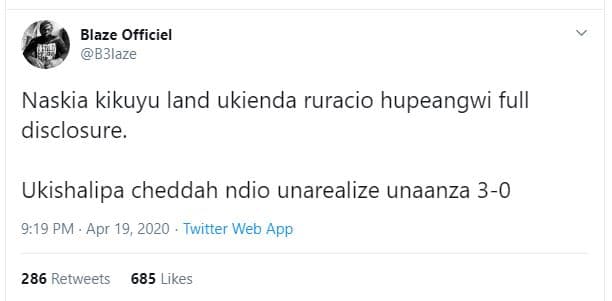 Blaze officiel b3laze naskia kikuyu land ukienda ruracio hupeangwi full disclosu