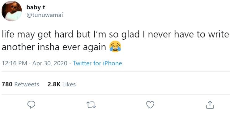 Baby t tunuwamai life may get hard but i'm so glad never have to write another i