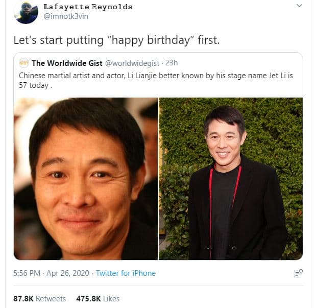 Lafayettezeynolds imnotk3vin let's start putting 'happy birthday first. the worl