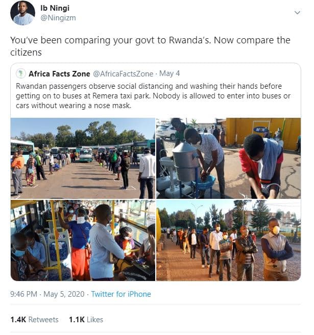 Ib ningi ningizm you've been comparing your govt to rwanda's. now compare the ci