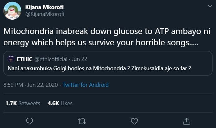 Kijana mkorofi kijanamkorofi mitochondria inabreak down glucose to atp ambayo ni