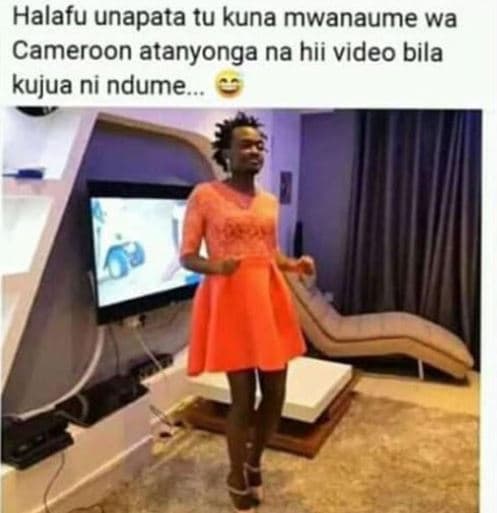 Halafu unapata tu kuna mwanaume wa cameroon atanyonga na hii video bila kujua ni