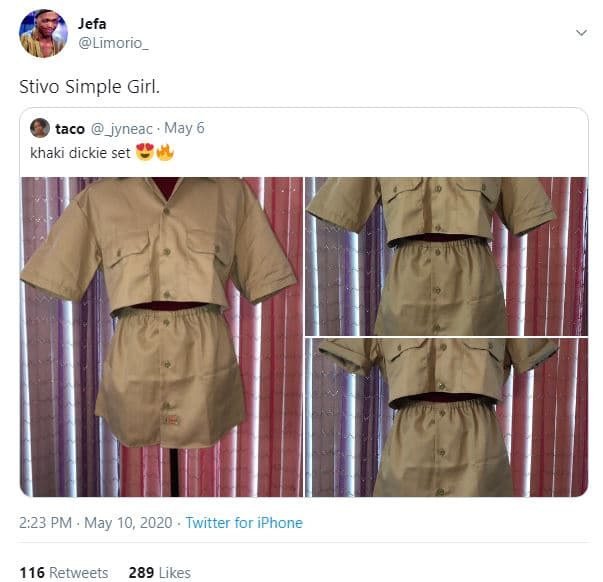 Jefa limorio_ stivo simple girl. taco _jyneac . may 6 khaki dickie set 2.23 pm m