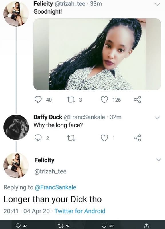 Felicity trizah_tee 33m goodnight! 40 1 3 126 daffy duck francsankale 32m why th