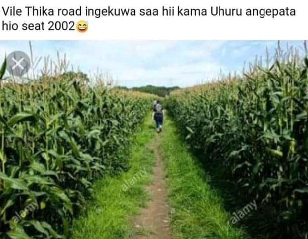 Vile thika road ingekuwa saa hii kama uhuru angepata hio seat alamy