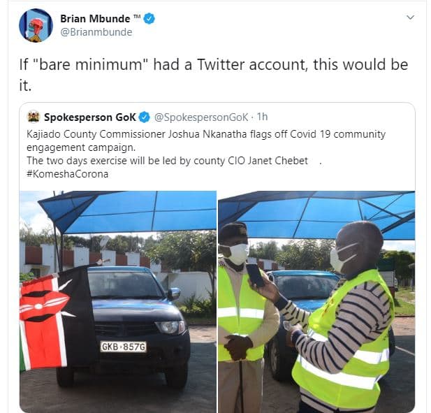 Brian mbunde brianmbunde if 'bare minimum had a twitter account this would be it