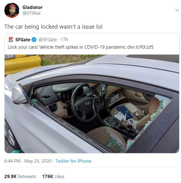 Gladiator 079kal the car being locked wasn't a issue lol sfgate sfgate . 17h loc