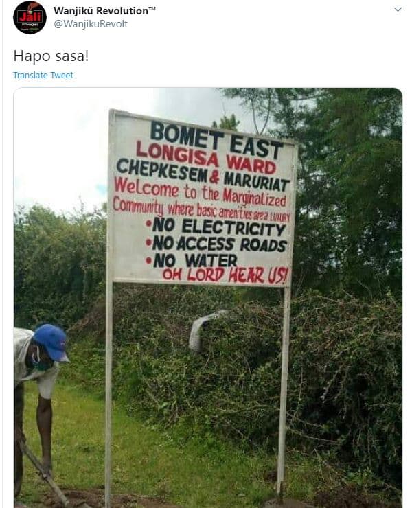 Wanjikñ revolution alil wanjikurevolt hapo sasa! translate tweet bomet longisa e