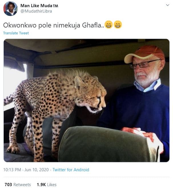 Man like muda tm mudathirlibra okwonkwo pole nimekuja ghafla.. translate tweet 1