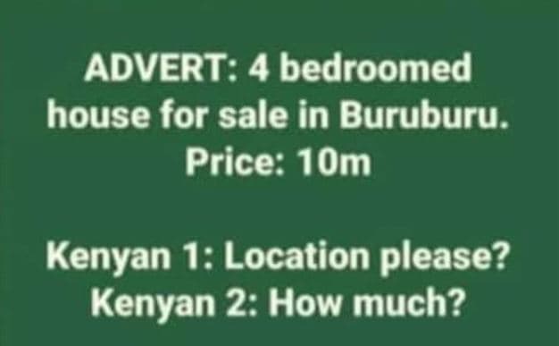 Advert 4 bedroomed house for sale in buruburu . price 1om kenyan 1 location plea